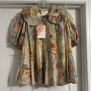 NWT Selkie Mucha Creampuff Puff Blouse Top Medium